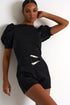 Shan Charlie-Rose Top With Balloon Sleeves And Oval Cutouts - 52437-64-800